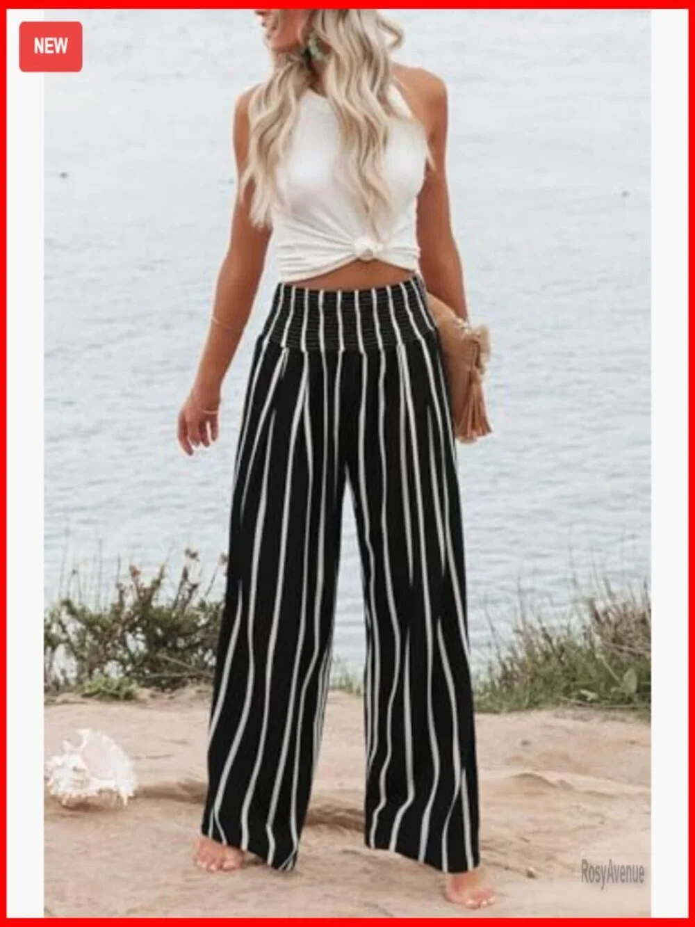 Wide Leg Palazzo Pajama Pants High Waist Lounge Trousers with Pockets